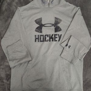 Under Armour Heather Gray Icon Hockey Fleece Hoodie